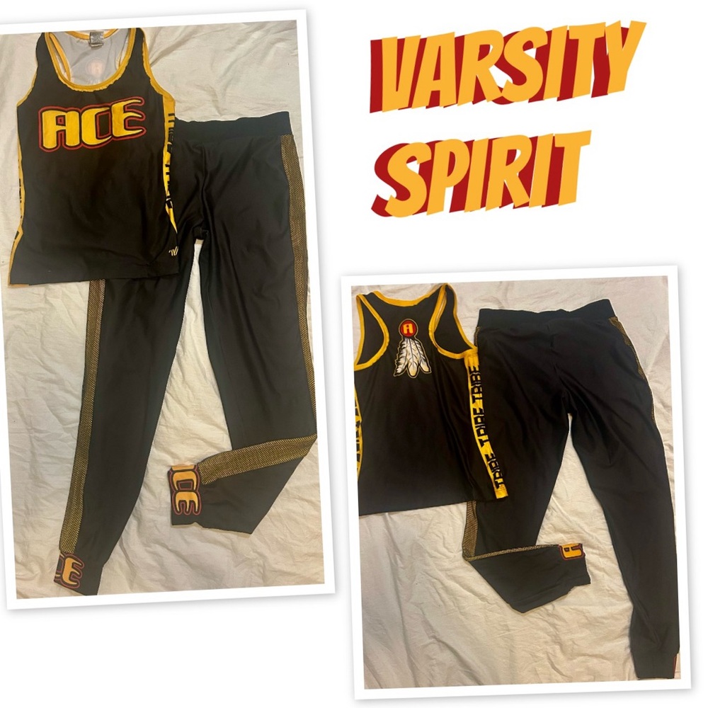 Varsity Black and Gold Leggings Set